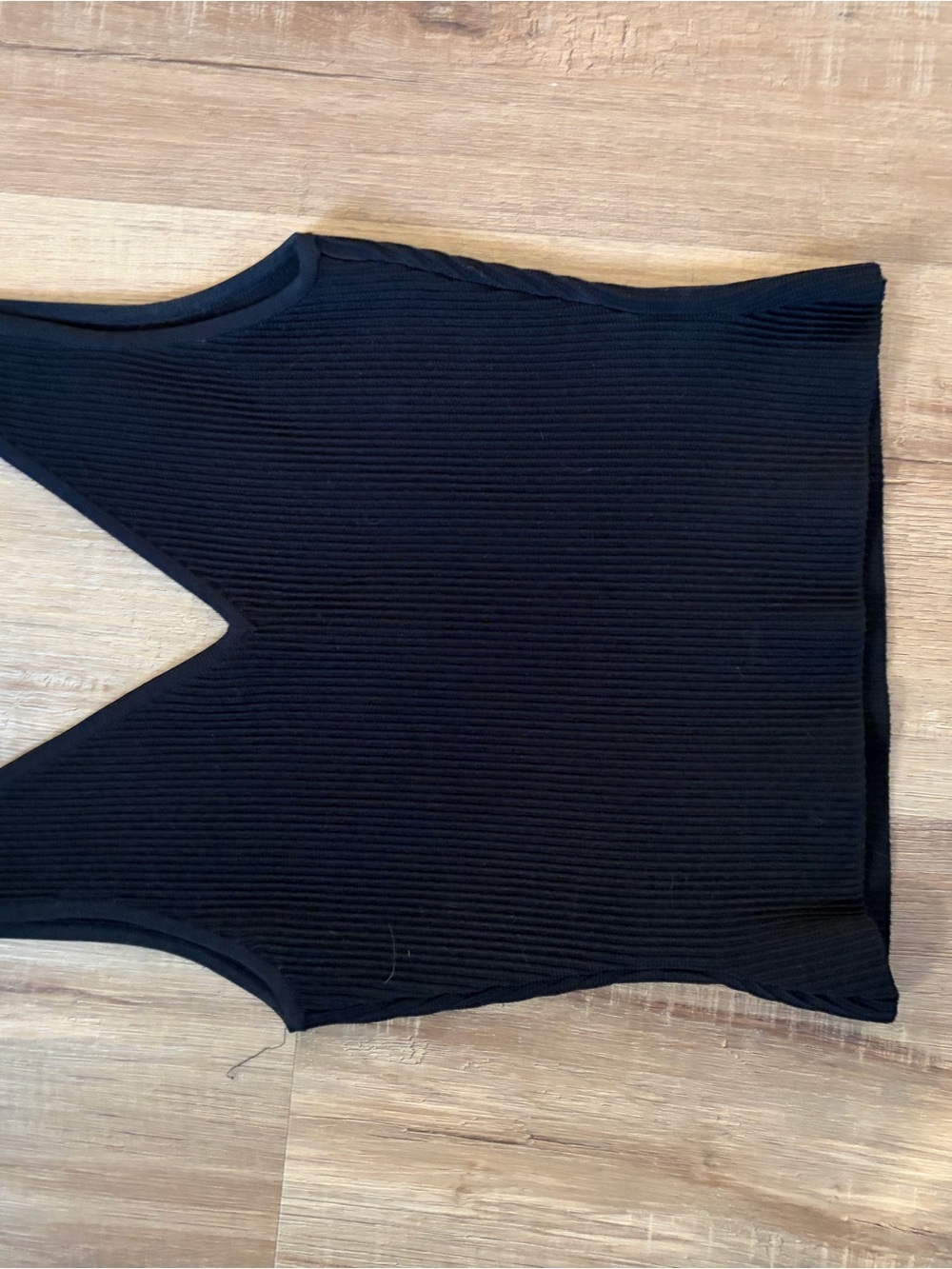 Black Ribbed Sleeveless Top Babaton small